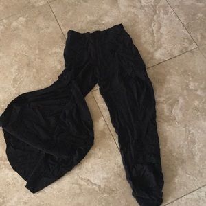 Black high waisted side open pants